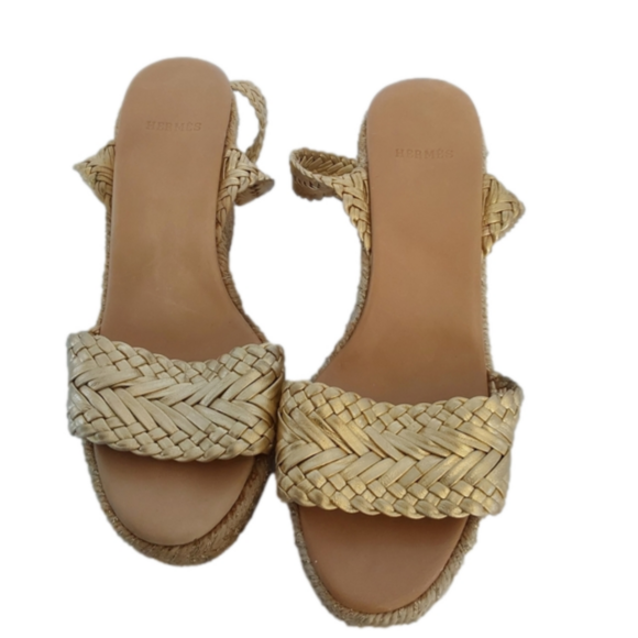 Hermes Shoes - Hermes Wedge Sandals Sz 36